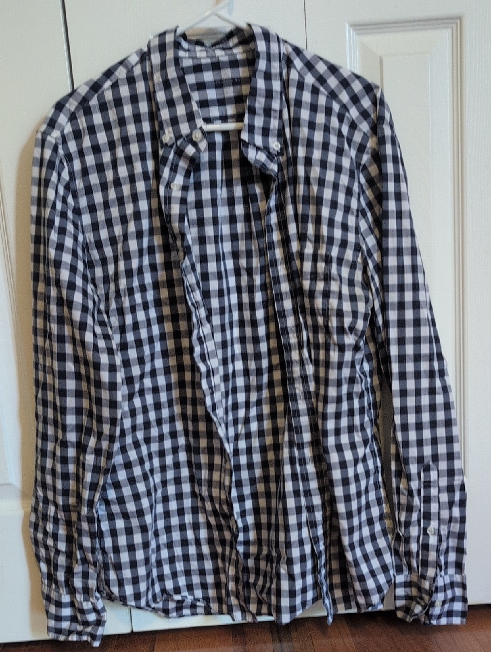 J. Crew Black and White Gingham Button-Down Shirt - Men